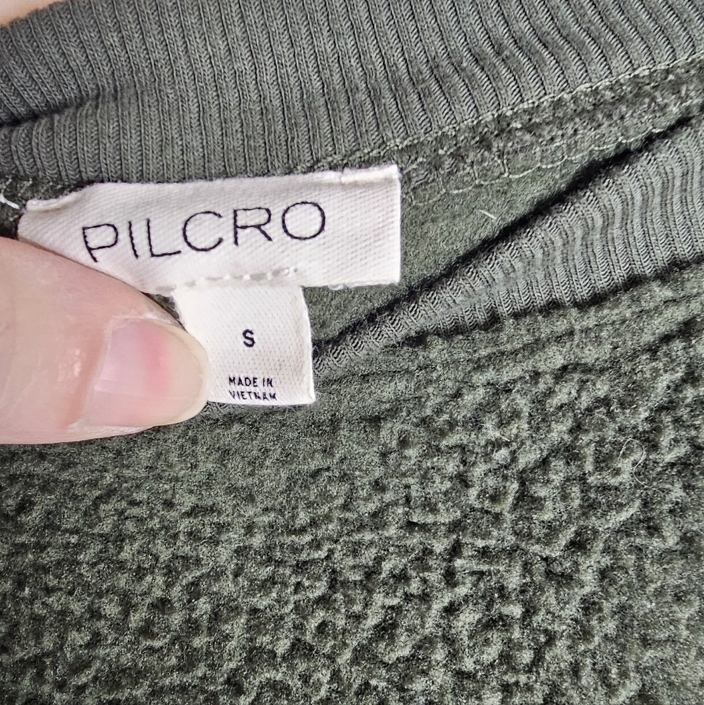 Anthropologie (Pilcro) Women's Sherpa Sweatshirt Size Small (Oversized) GREEN - Picture 3 of 7